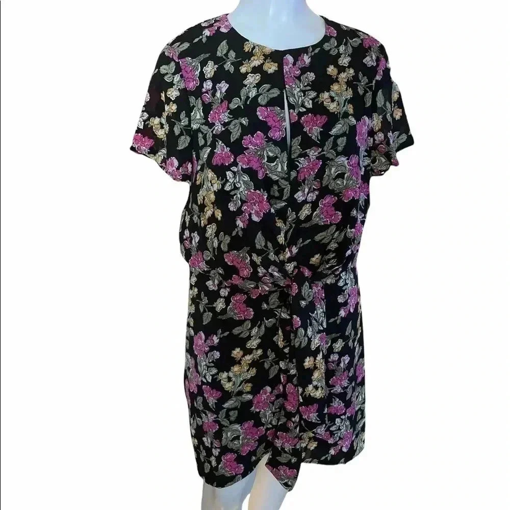 NWT Axara Paris black floral dress sz S